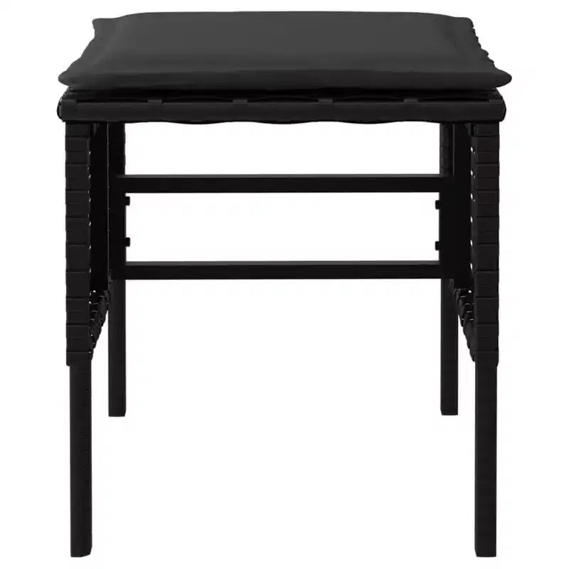 vidaXL Garden Footstool Set of 4 Black Poly Rattan Small Modular