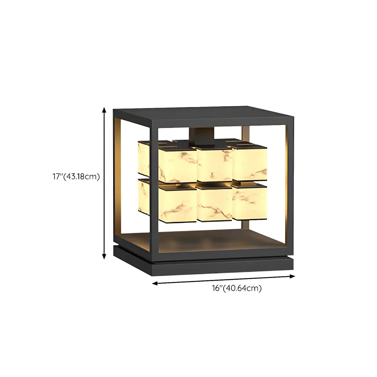 Modish Open Frame Layered Illuminant Post Cap Light