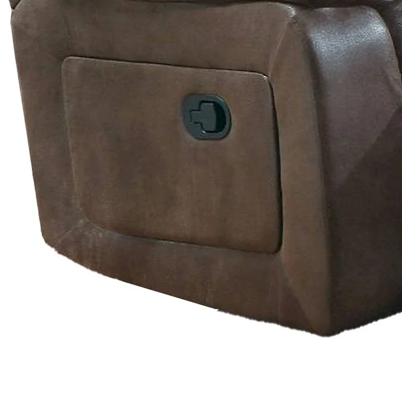 Fabric Manual Recliner Chair with Pillow Top Arms, Brown