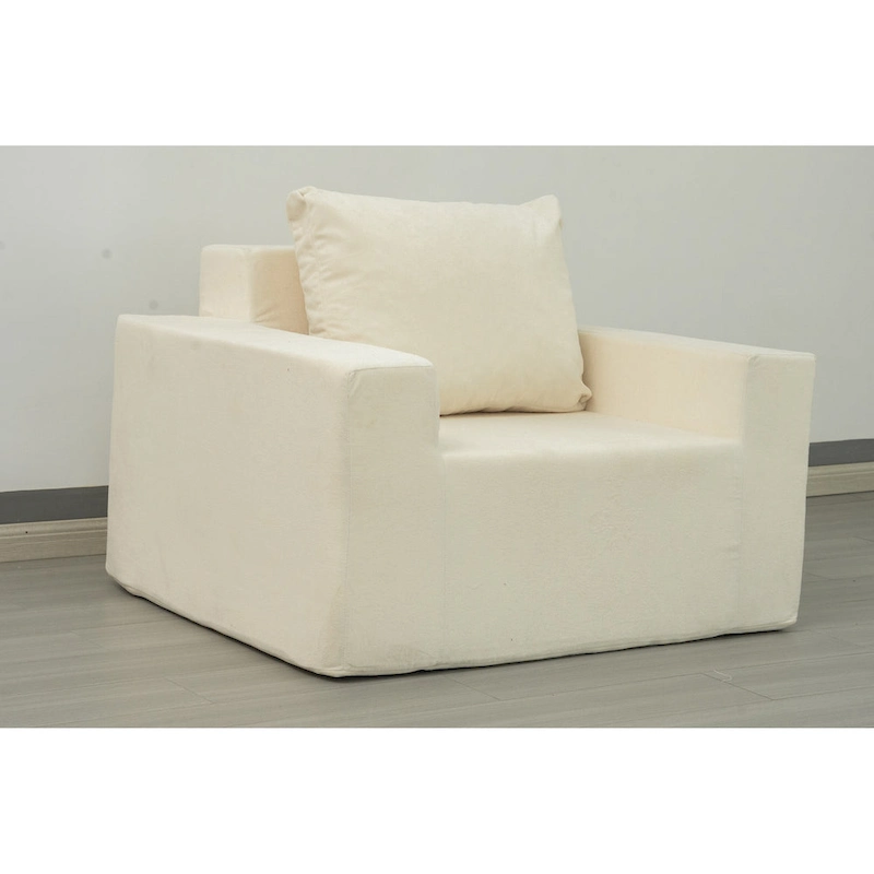 Ameican White Oak Modern 40.2 Accent Chair with Pillow