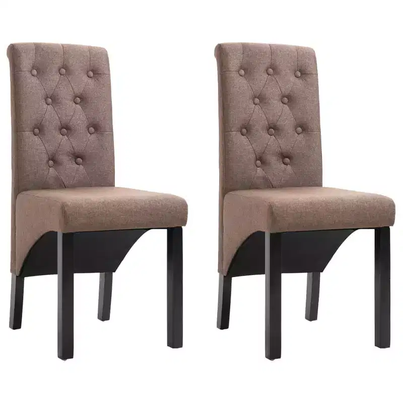 CLIHOME Modern style dining chair, solid wood leg soft cushion fabric kitchen chair(Set of 2)
