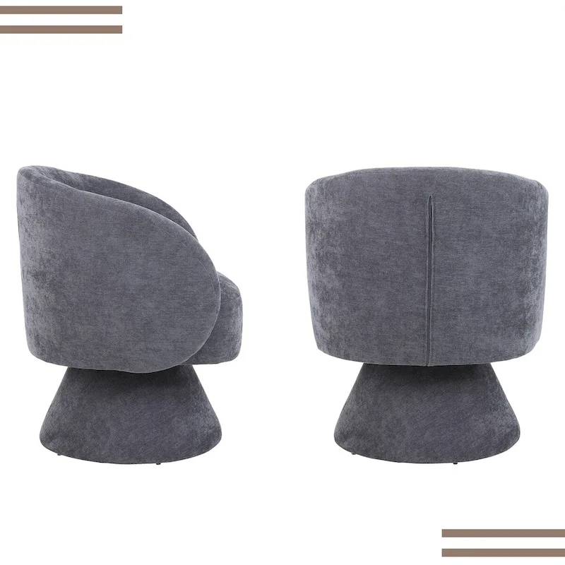 Upholstered Swivel Armchair (Set of 2)