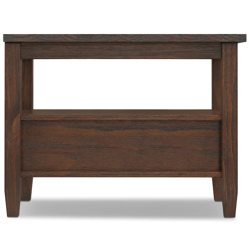 SOLID WOOD 14 inch Wide Rectangle Transitional Narrow Side Table - 14 Inches wide