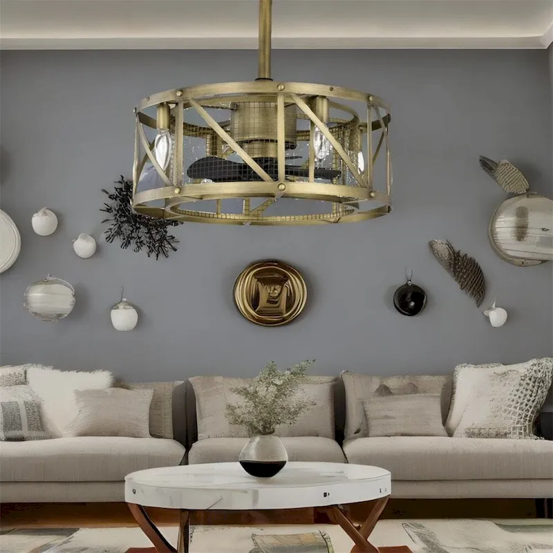 Small Size Decorate Ceiling Fan Light - N/A