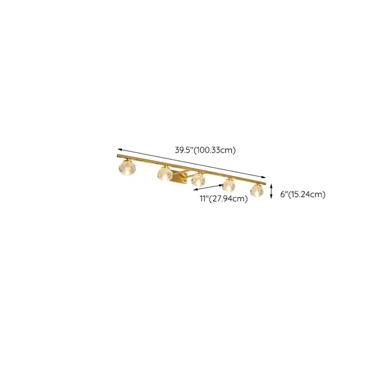 Elegant Linear Globe Brass Crystal Vanity Lights in Multi-Light