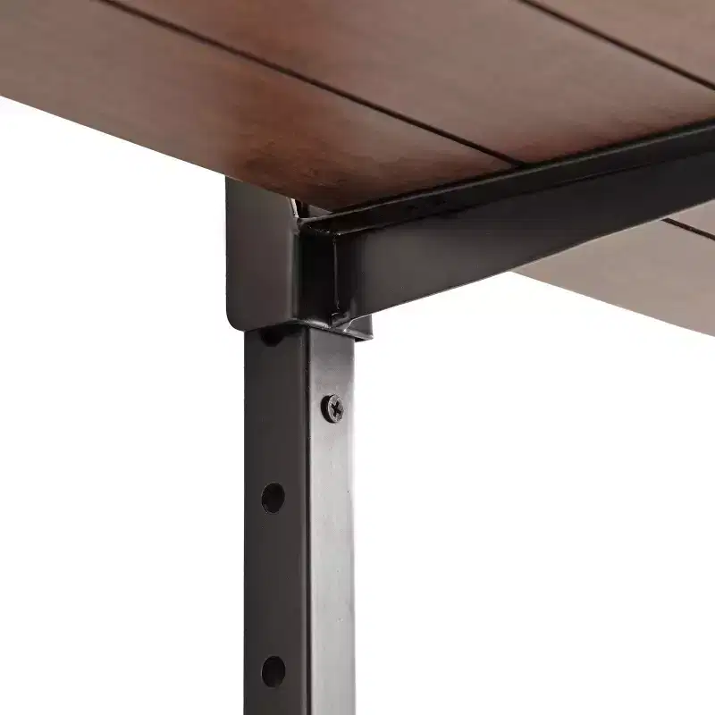 Kate and Laurel Atwood Wall Shelf, Black and Walnut Brown, 32x10x30