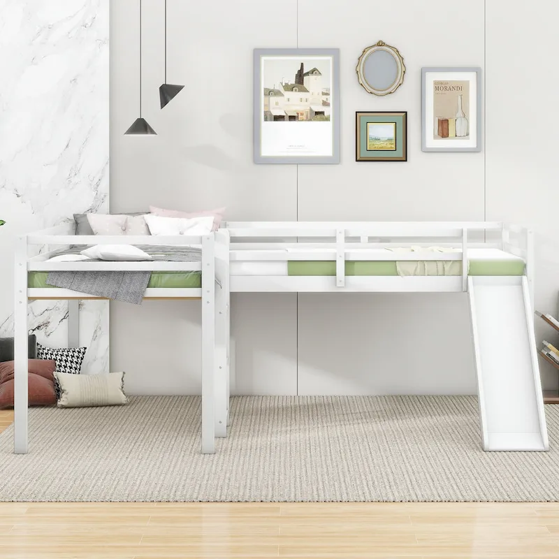 Loft Bed with Ladder and Slide