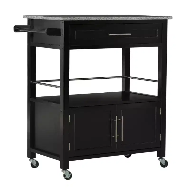 Cameron Kitchen Cart with Granite Top - Linon