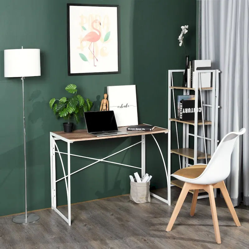 HomyLin 39  Simple Folding Study Writing Desk, No Assembly Required