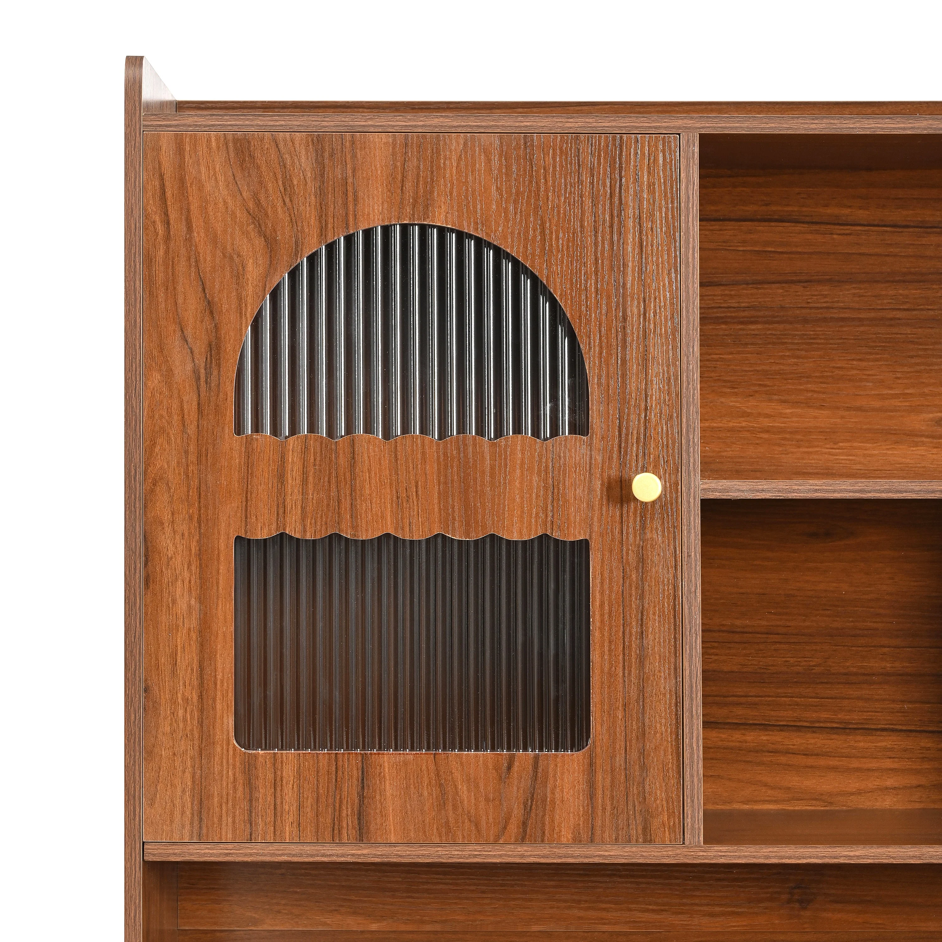 Walker Edison | Computer Desk with 90 Degree Rotating Desktop and Storage