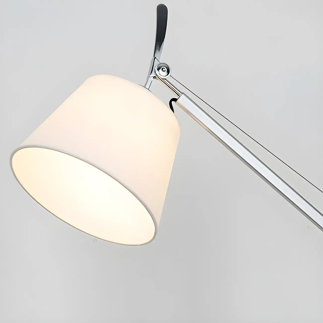 Simple Fabric Shade Silver Swing Arm Wall Light