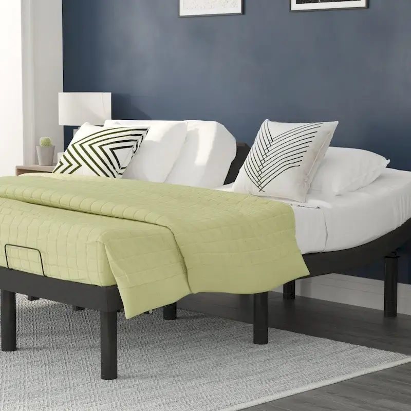 Anti-skid Upholstered Adjustable Bed Base with Wireless Remote