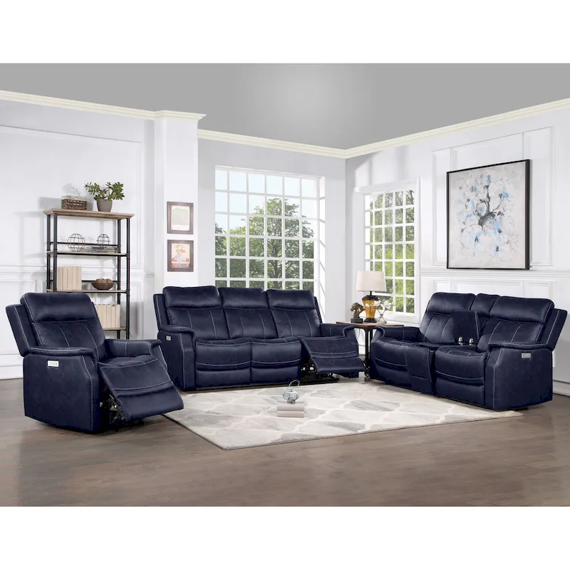 Steve Silver Faux Leather Power Reclining Console Loveseat