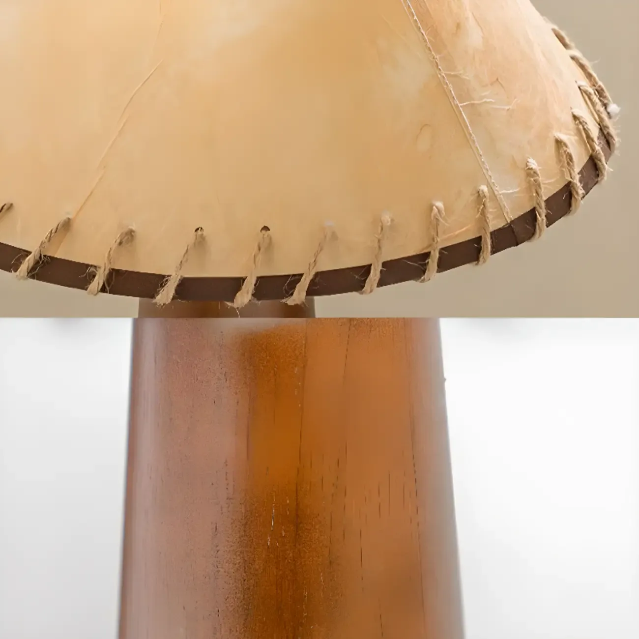 Wooden Modern Walnut LED Table Lamp with Fabric Shade