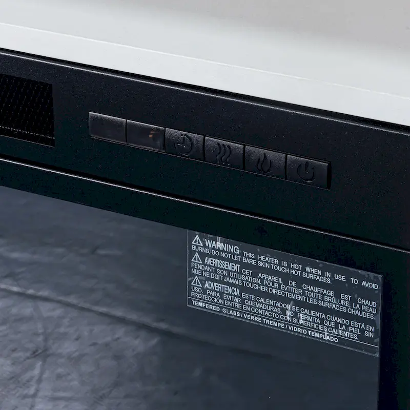 68 Modern RGB LED White TV Stands Console with 36 Fireplace