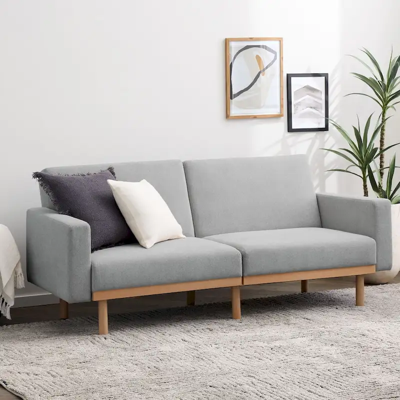 Brookside Harlow Futon with Wood Base