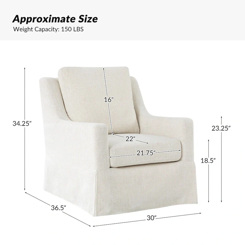 Stan Farmhouse Slipcover Rocking Swivel Chair Set of 2 by HULALA HOME