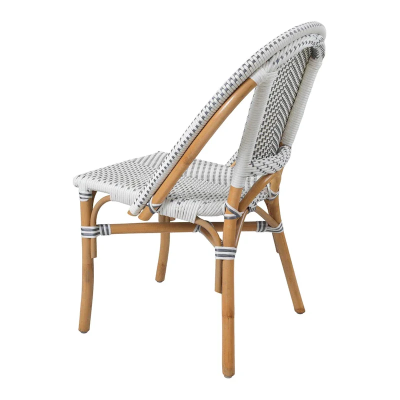 All-Weather Rattan Bistro Chair with Rounded Back