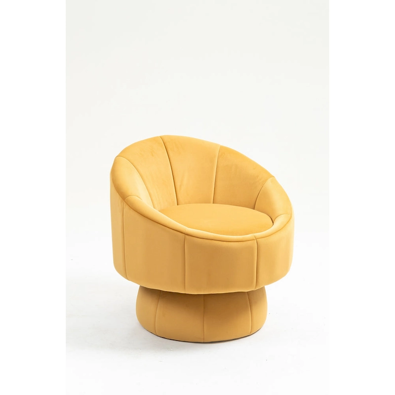 Modern 28.75 Velvet Upholstered 360 Swivel Accent Chair with Wood Frame and Waist Cushion