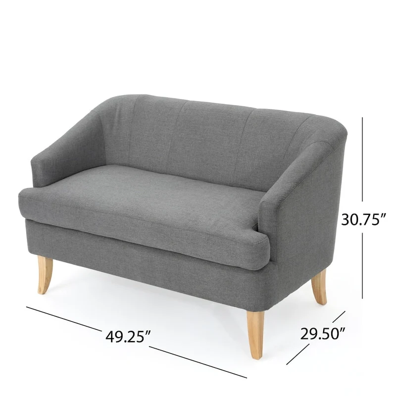 Sheena Mid-century Modern Petite Fabric Loveseat by Christopher Knight Home