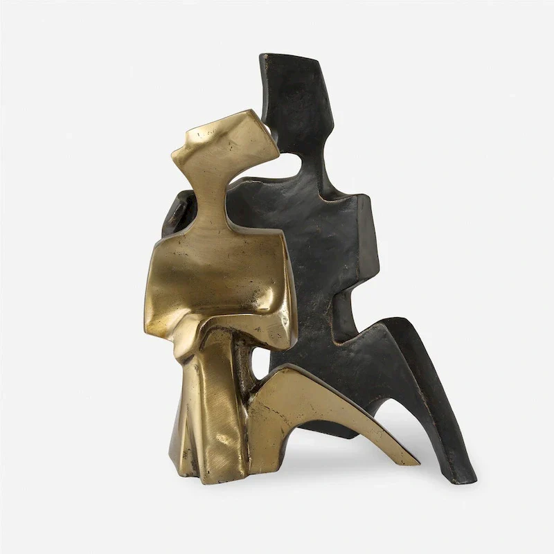 Uttermost Affection Bronze Gold Sculpture, Set of 2 - 8.25  H X 8  W X 2.75  D