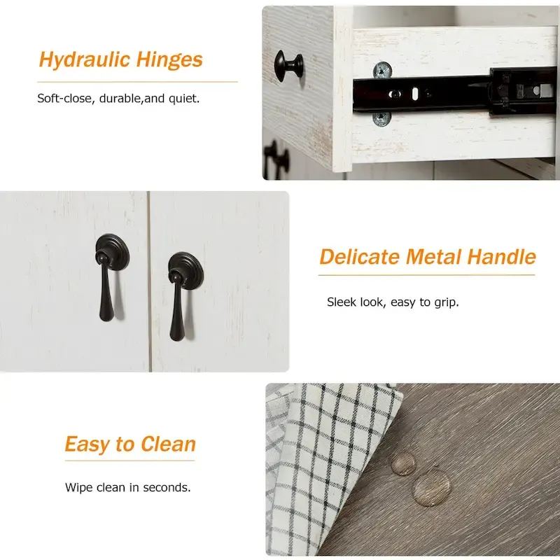 WAMPAT Farmhouse 3PCS Bedroom Set, 59