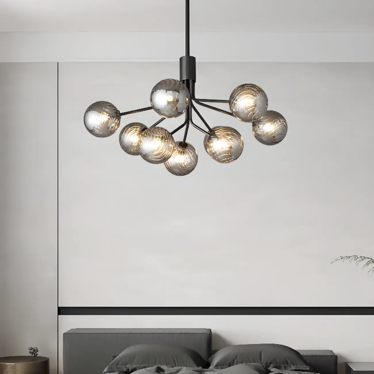 2-Tier Modern Globe Chandelier Adjustable Hanging Length