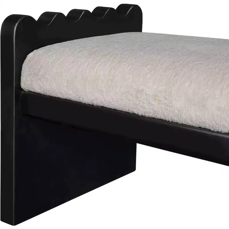 Meridian Furniture,Sonia Velour Fur Fabric Bench
