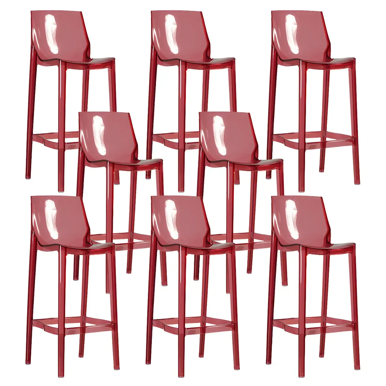 Modern Acrylic Vibrant Durable Colourful Sleek Bar Stool