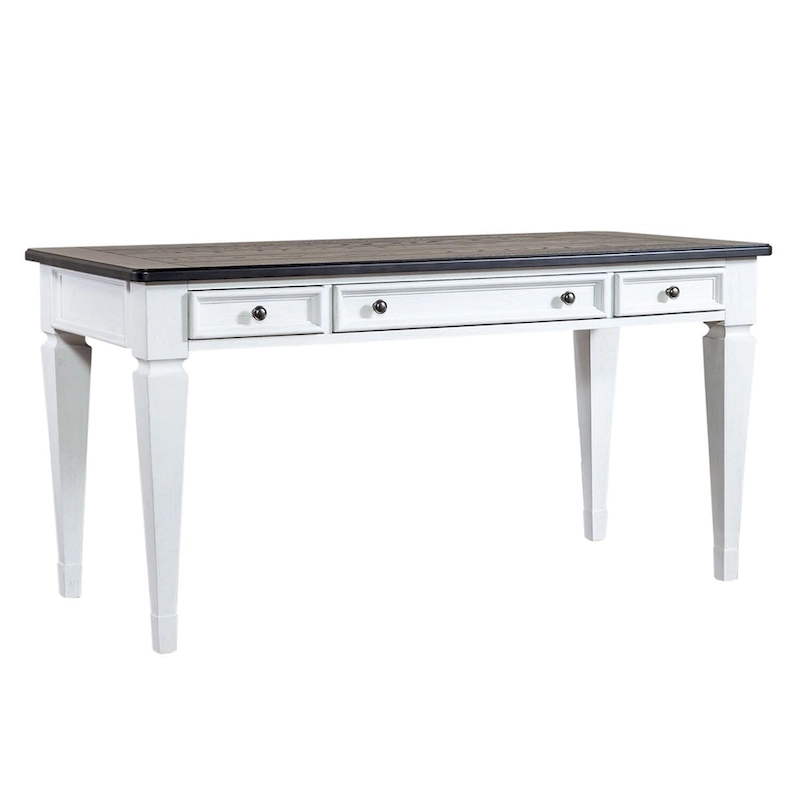 Allyson Park Wirebrushed White Charcoal Writing Desk