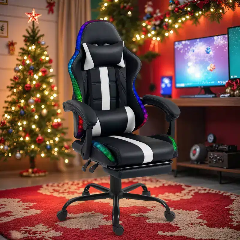 EROMMY Gaming Chair With Massager & Footrest