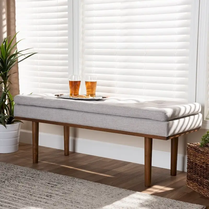 Carson Carrington Ufas Mid-century Modern Upholstered Bench