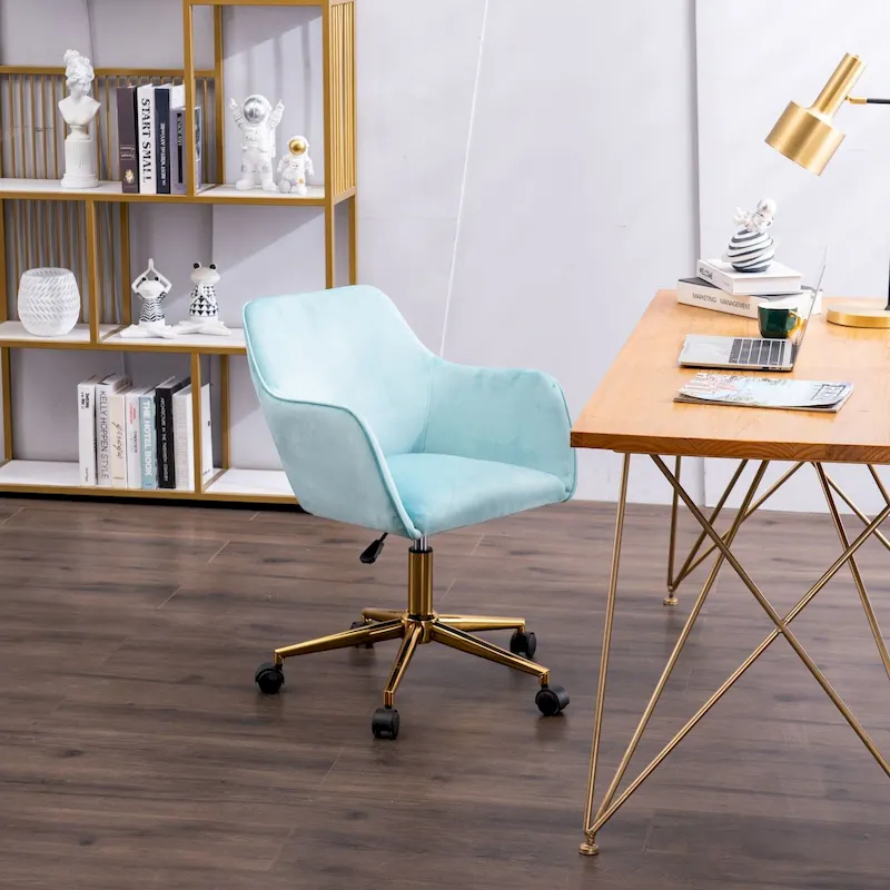 Home Office Chair With Gold Metal Legs