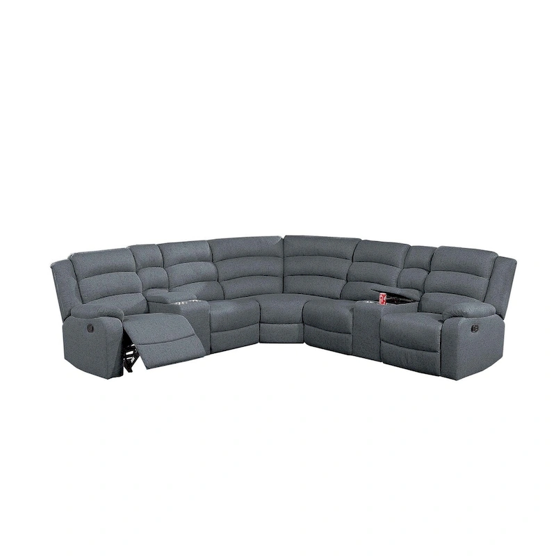 Poundex 3-Piece Reclining Sectional Set