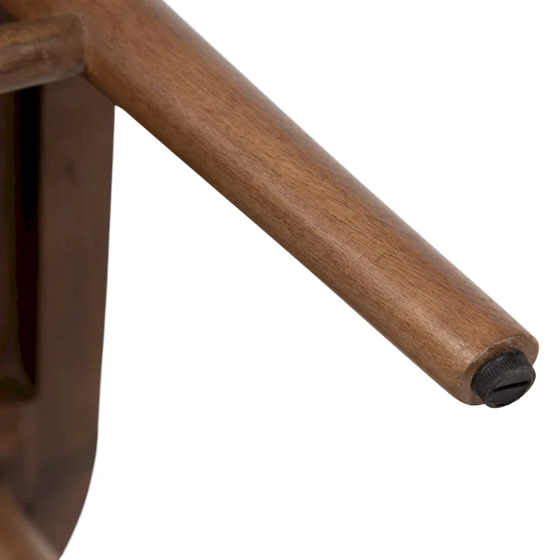 Oval Solid Wood Coffee Table, Natural, Mid-Century Style