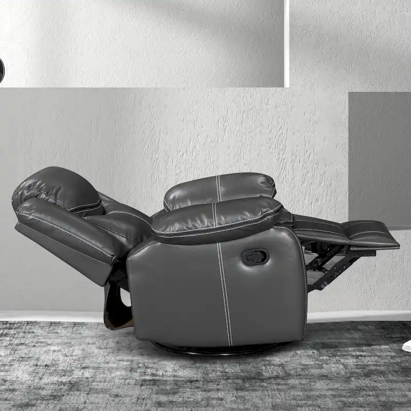 Wide Seat Durable Leather Massage and Heat Recliner