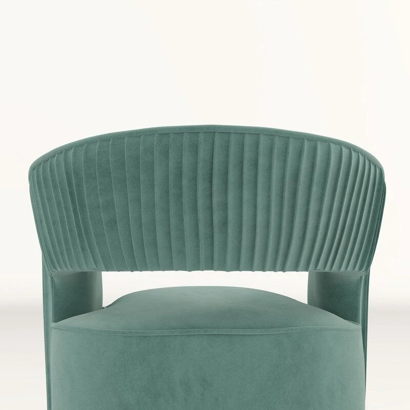 SEYNAR Modern Glam Velvet 360 Degree Swivel Open-Back Accent Armchair