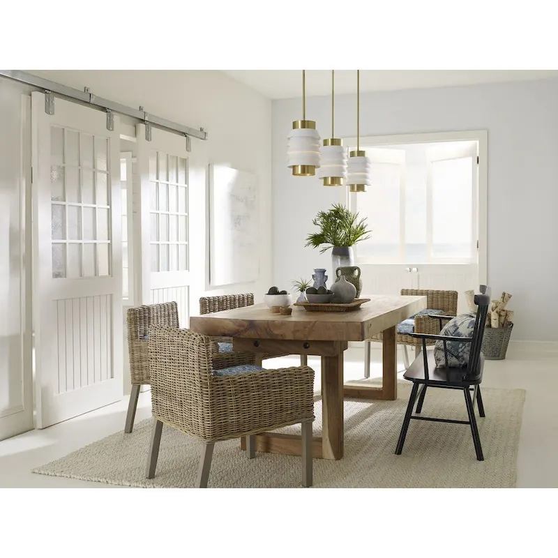 POINT DUME Onshore Collection Brushed Brass Pendant - 8 in x 8 in x 13 in