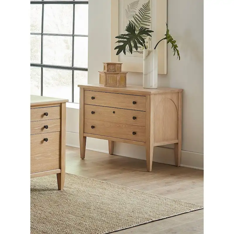 Modern Wood Lateral File, Storage File Drawer, Office File Drawer, Fully Assembled, Light Brown