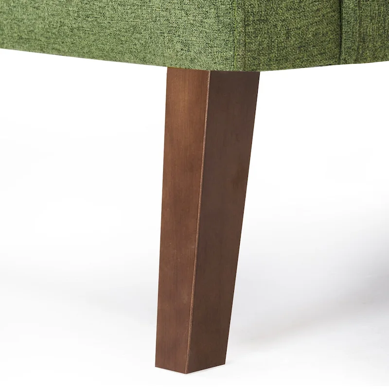 LUE BONA Modern Upholstered Accent Chair Linen Fabric Button Tufted Armchair with Solid Wood Frame - 28.5 W X 27.25 D X 33.75 H