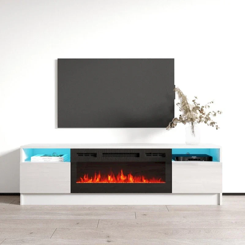Duke 01 BL-EF Electric Fireplace 63 TV Stand