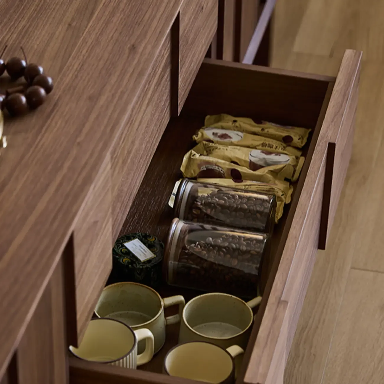 79 Living Room 2-Ter Brown Solid Wood TV Stand with Drawers