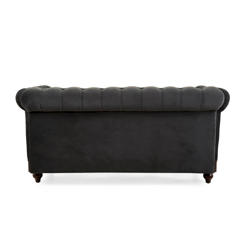 Eviva Chesterfield Velvet Loveseat Sofa by Christopher Knight Home