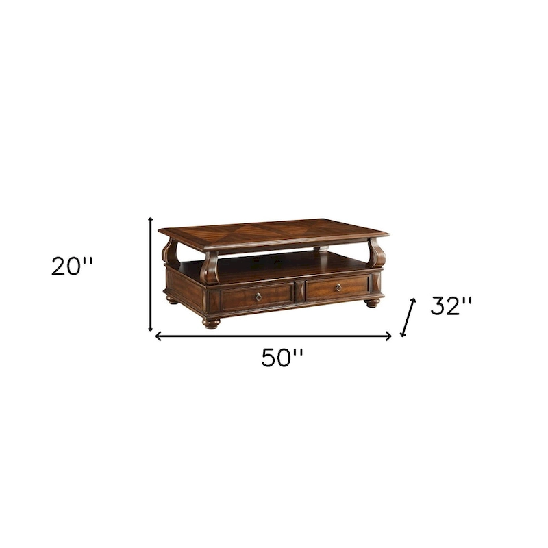 50 X 32 X 20 Walnut Coffee Table