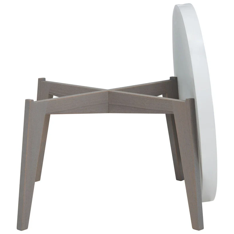 SAFAVIEH Sharron White/ Grey Lacquer End Table - 0 - 32  x 32  x 18  - 32Wx32Dx18H