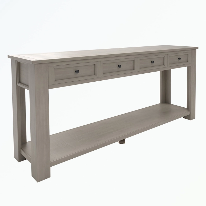 Console Table with Storage Drawers and Bottom Shelf