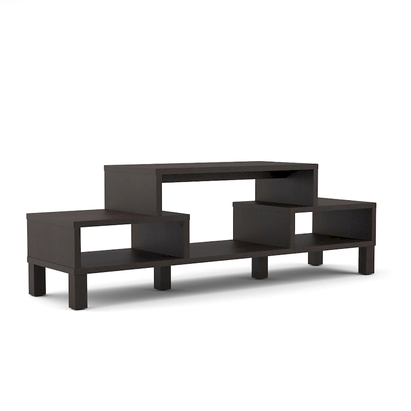 Furniture of America Rami Modern 3-Shelf Espresso Finish TV Stand, Sleek Media Console for Living Room Entertainment