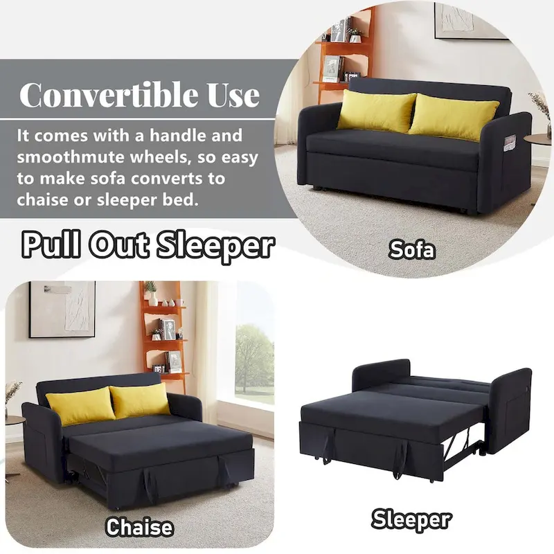 Aukfa Sofa Bed Pull Out Couch Convertible Loveseat Sleeper Sofa Couch