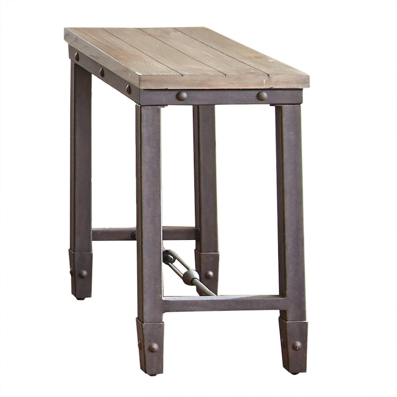 Steve Silver Gatling Pine Wood and Iron Side Table