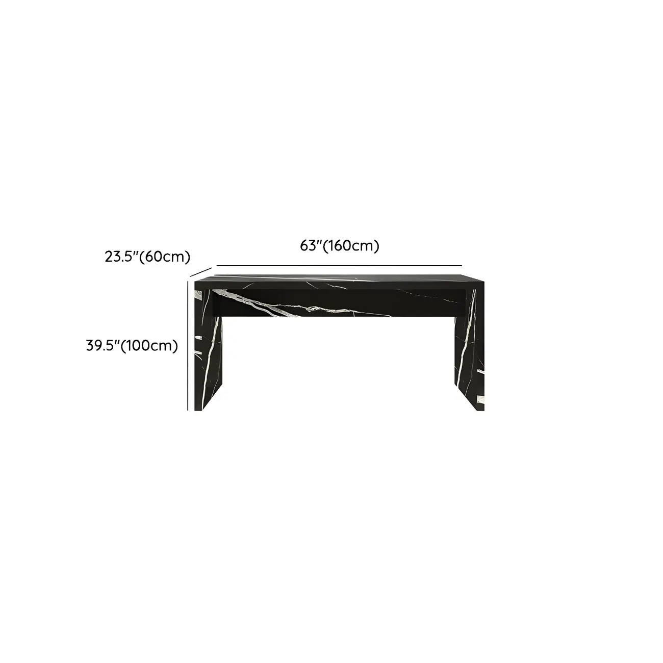Elegant Black Marble Double Pedestal Bar Table